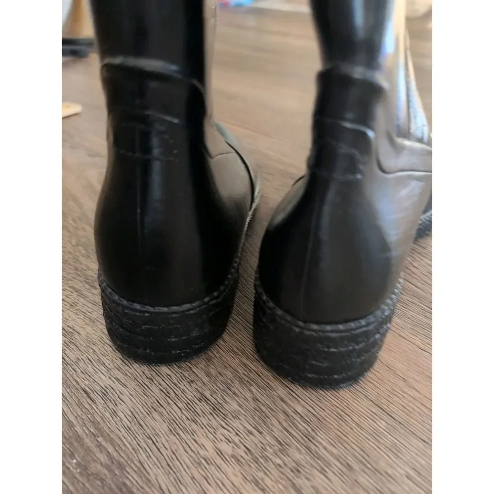 Waterproof Rainboots Vintage Mens 8 Womens 9.5 USA Rubber Wellies Boots Black